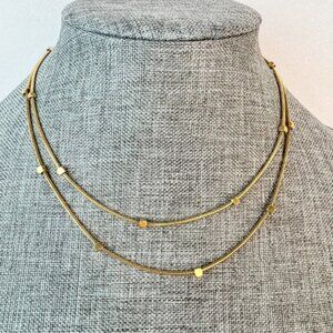 Minimalist Gold Cube Layered Necklace Statement Necklace Minimalist Neck…